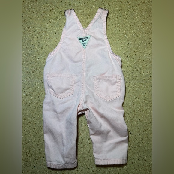 Oshkosh Girls Infant Baby Pink Heart Denim Overalls Size 6 Months 3-6m - Picture 2 of 4